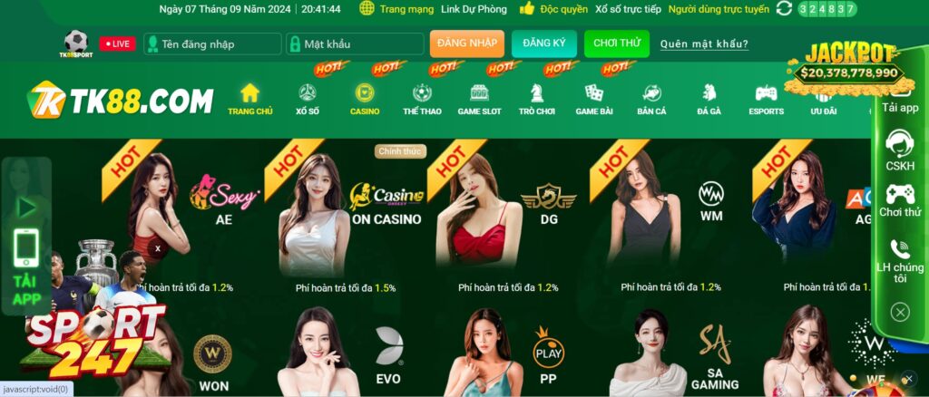 Casino Tk88 là địa chỉ uy tín cho bet thủ