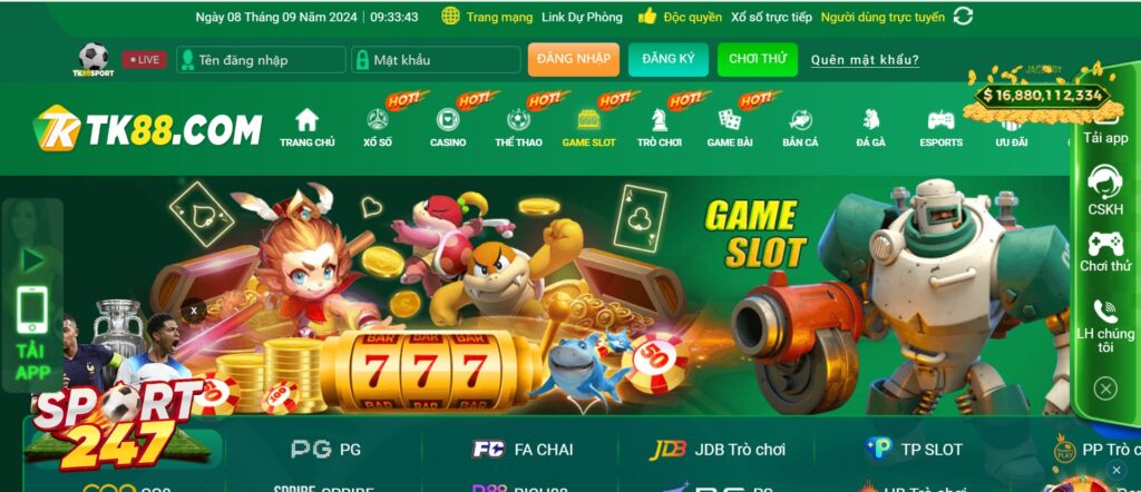 Tổng quan về game slot tại Tk88